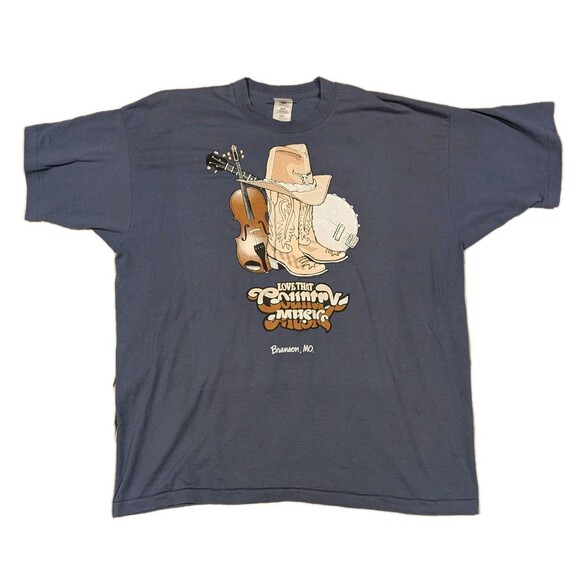 Vintage Branson Missouri LOVE THAT COUNTRY MUSIC T-Shirt 2XL Single Stitch XXL - Picture 2 of 7